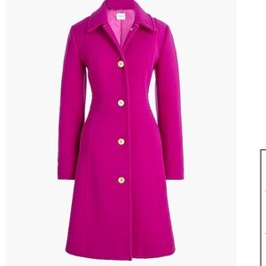 J Crew Wool Blend Lady Day Coat. Bright Plum. Size 8
